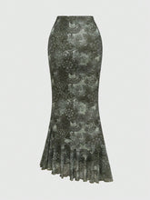 Fairycore Women's Hippie Vine Totem Rhinestone Skirt